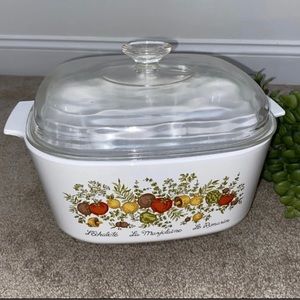 CorningWare Spice of Life 5qt White Casserole w/lid Vintage